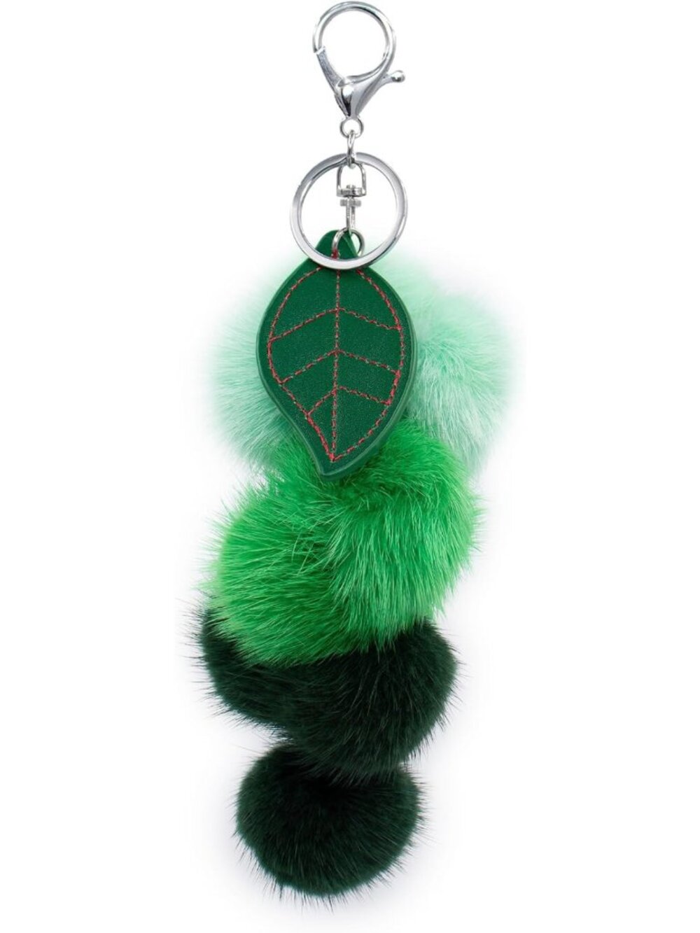 Fluffy Mink Fur Grape Bunch Keychain - Cute Fruit Purse Charm with Gold Ring